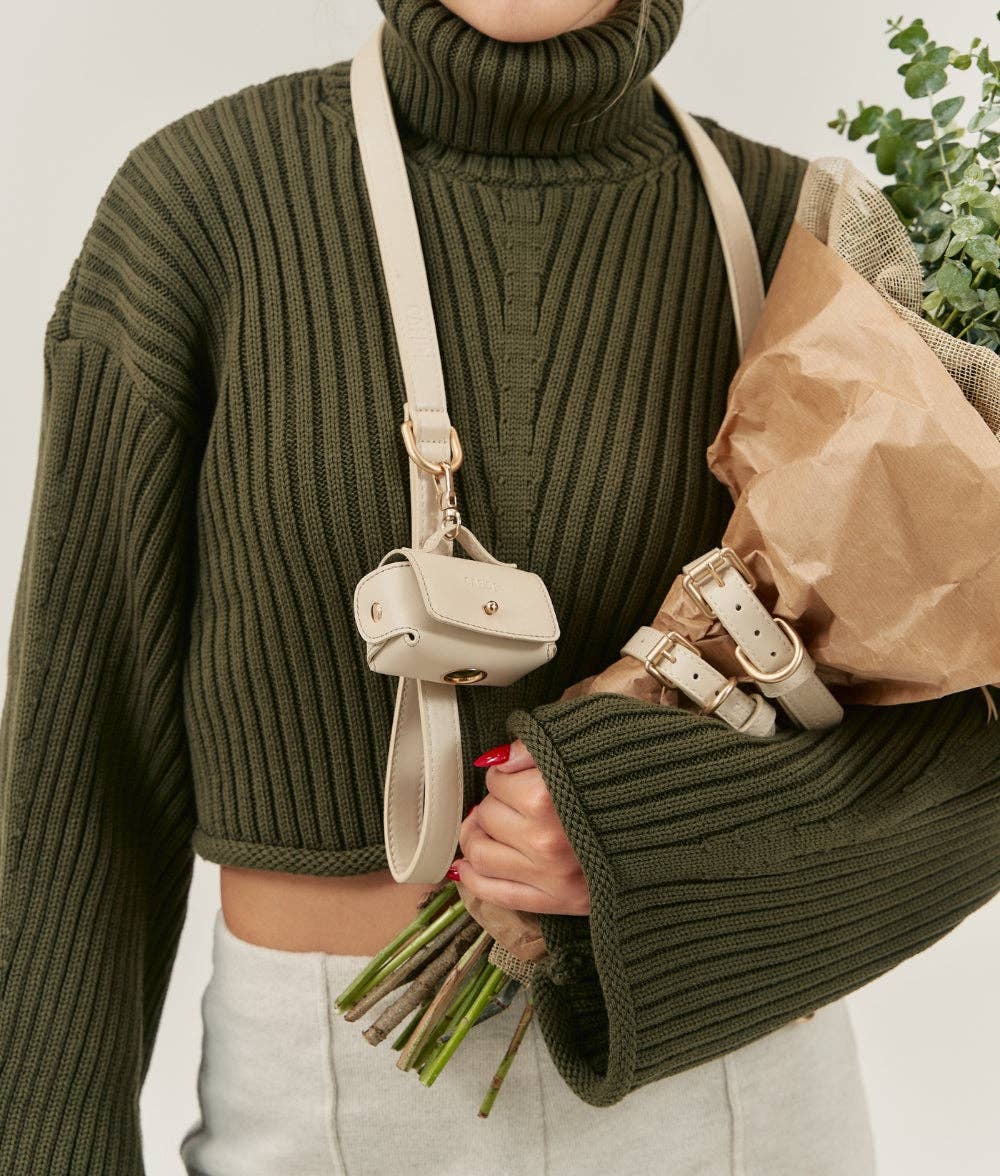 Beige Vegan Leren Riem 1,4m, Trek