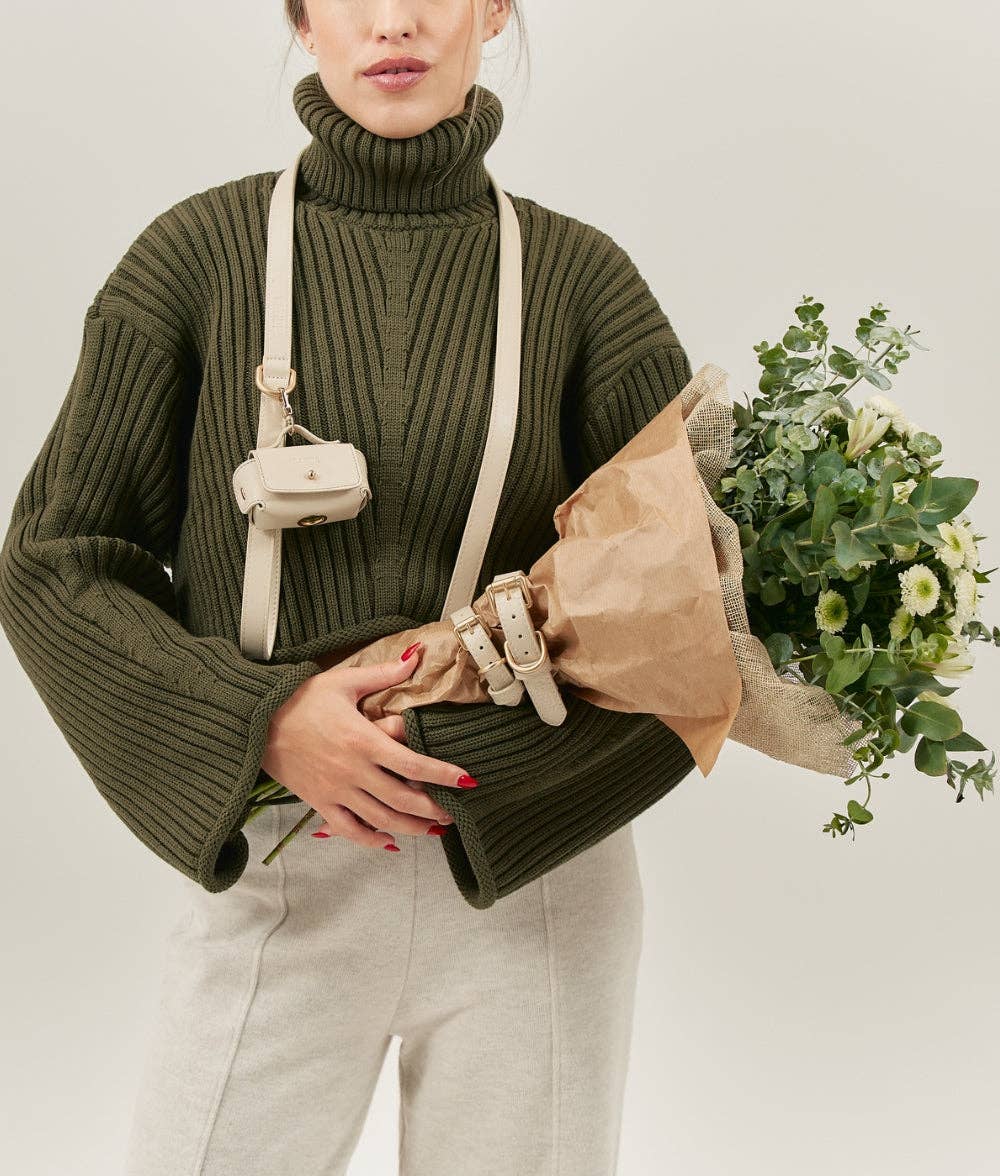 Beige Vegan Leren Riem 1,4m, Trek