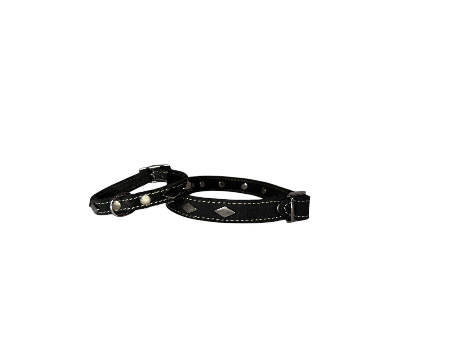 Soft leer halsband ruit